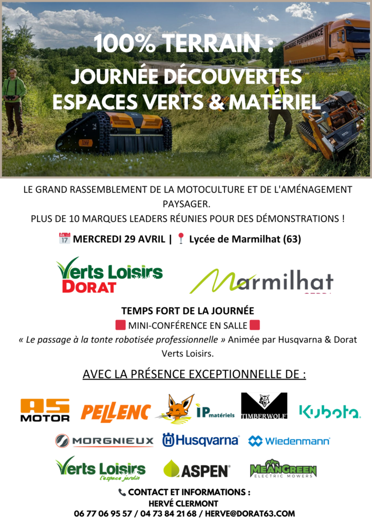 Journ&eacute;e d&eacute;couvertes espaces verts et mat&eacute;riel